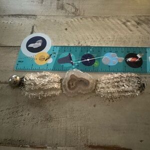 Vintage Druzy Agate Statement Bracelet Quartz Chip Multi Strand Boho Crystal